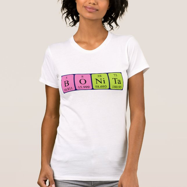 T-shirt Chemise de nom de table périodique Bonita (Devant)