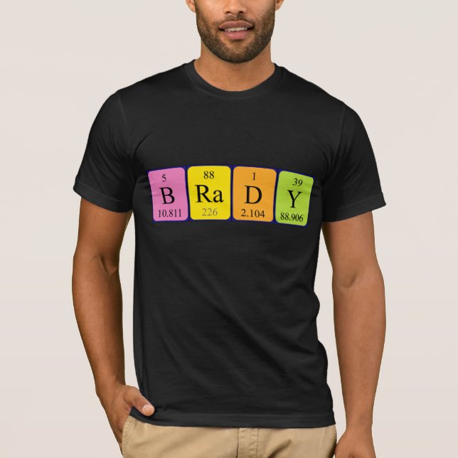 T-shirt Chemise de nom de table périodique Brady (Devant)