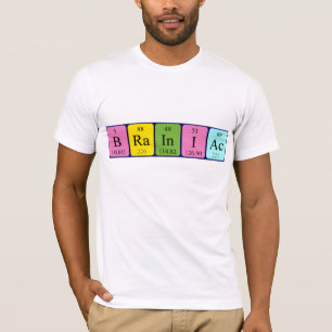 T-shirt Chemise de nom de table périodique Braniac
