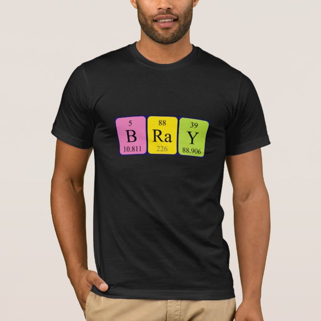 T-shirt Chemise de nom de table périodique Bray (Devant)