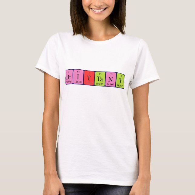 T-shirt Chemise de nom de table périodique bretonne (Devant)