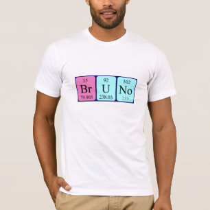 T-shirt Chemise de nom de table périodique Bruno