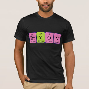 T-shirt Chemise de nom de table périodique Bryon
