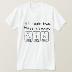 T-shirt Chemise de nom de table périodique Cain
