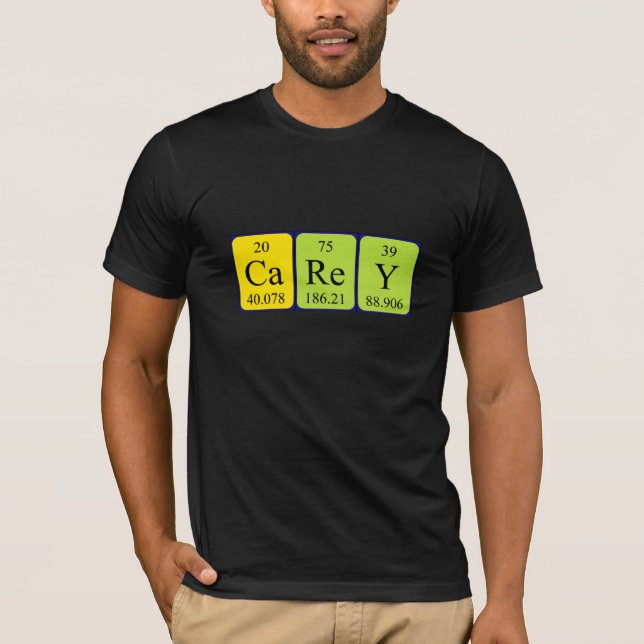T-shirt Chemise de nom de table périodique Carey (Devant)