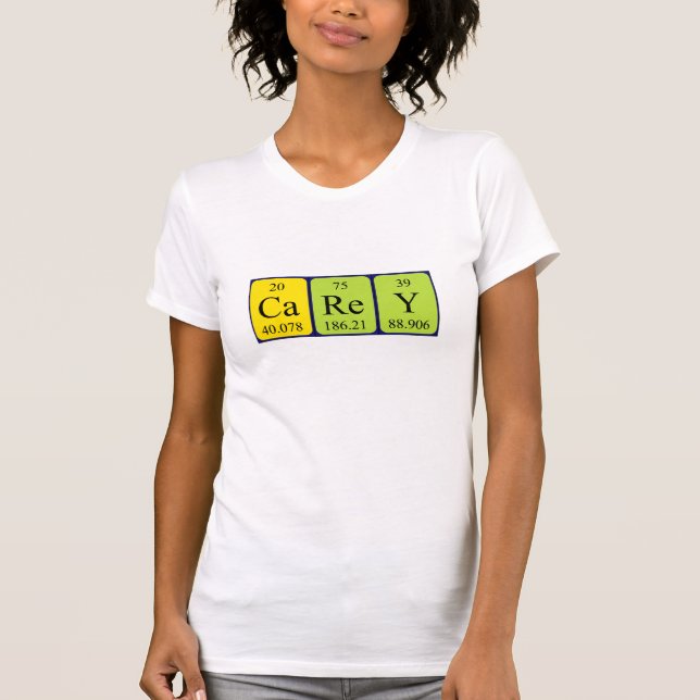 T-shirt Chemise de nom de table périodique Carey (Devant)