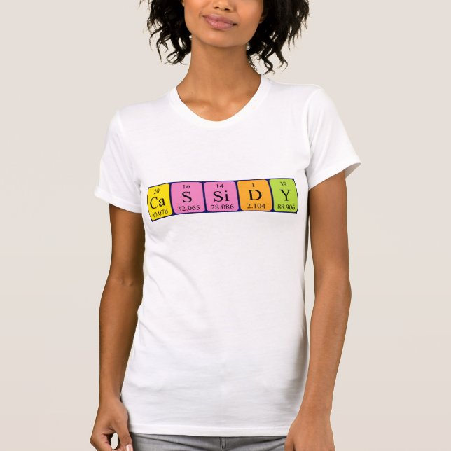 T-shirt Chemise de nom de table périodique Cassidy (Devant)