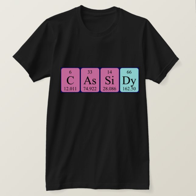 T-shirt Chemise de nom de table périodique Cassidy (Design devant)