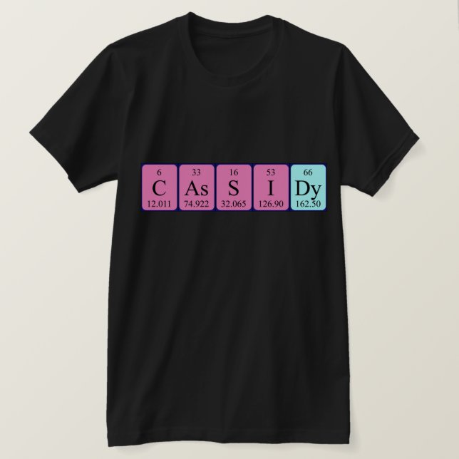 T-shirt Chemise de nom de table périodique Cassidy (Design devant)