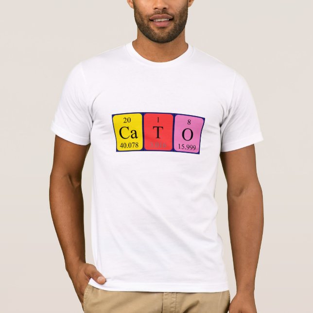 T-shirt Chemise de nom de table périodique Cato (Devant)