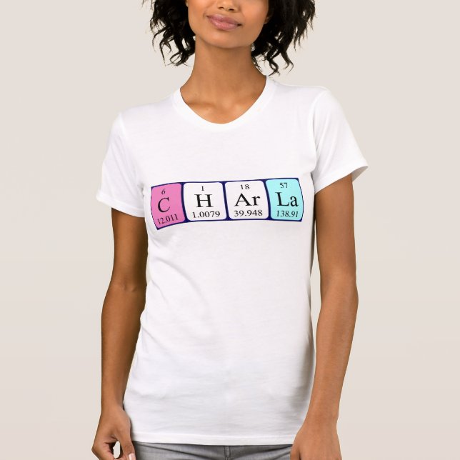 T-shirt Chemise de nom de table périodique Charla (Devant)