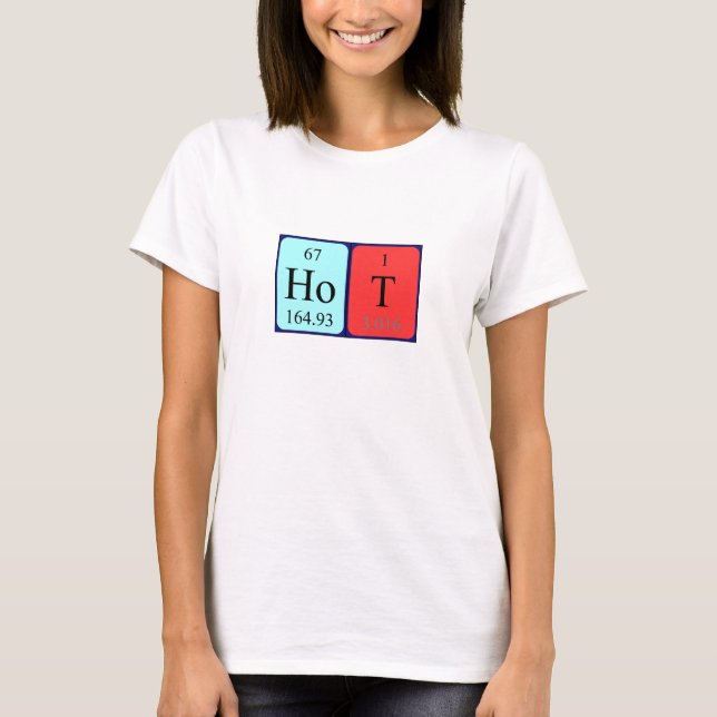 T-shirt Chemise de nom de table périodique chaude (Devant)
