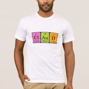 T-shirt Chemise de nom de table périodique Claud