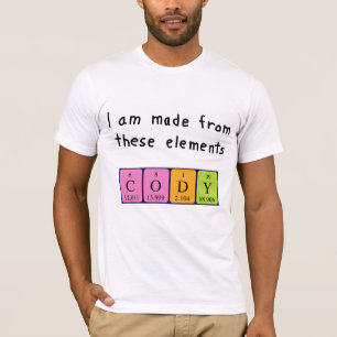T-shirt Chemise de nom de table périodique Cody
