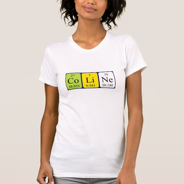 T-shirt Chemise de nom de table périodique Coline (Devant)