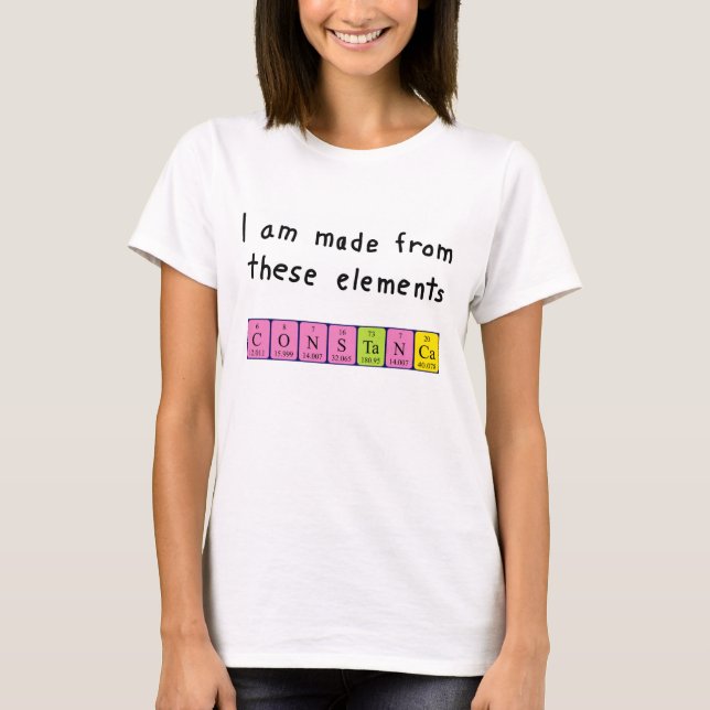 T-shirt Chemise de nom de table périodique Constança (Devant)