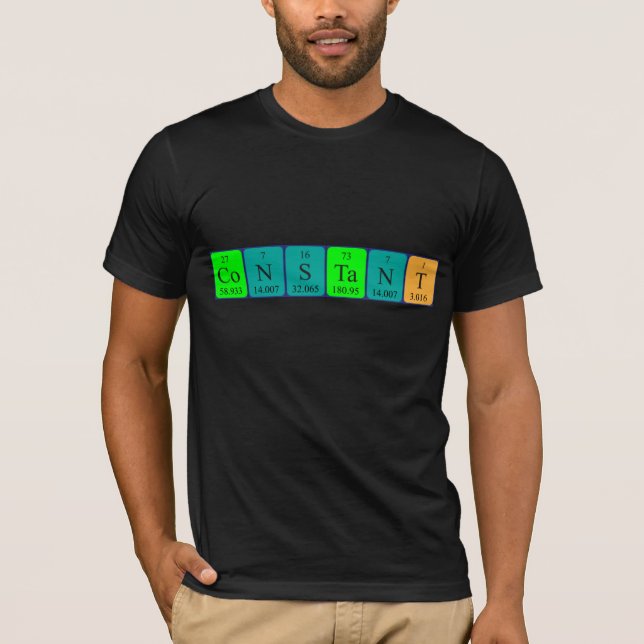 T-shirt Chemise de nom de table périodique constante (Devant)
