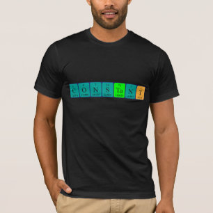 T-shirt Chemise de nom de table périodique constante