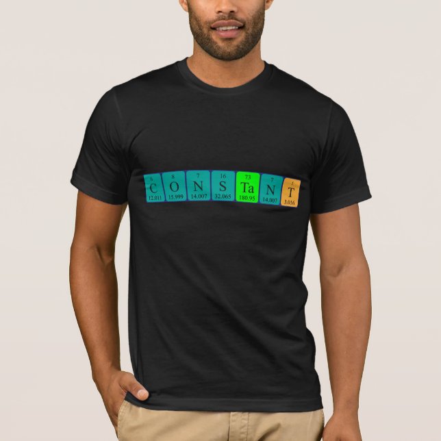 T-shirt Chemise de nom de table périodique constante (Devant)