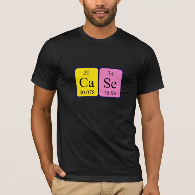 T-shirt Chemise de nom de table périodique coque (Devant)