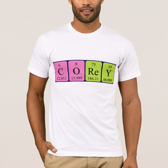 T-shirt Chemise de nom de table périodique Corey (Devant)