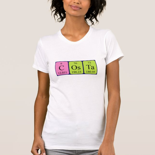 T-shirt Chemise de nom de table périodique Costa (Devant)