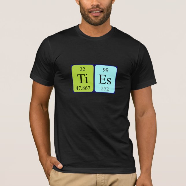 T-shirt Chemise de nom de table périodique cravate (Devant)