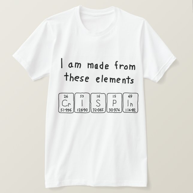 T-shirt Chemise de nom de table périodique Crispin (Design devant)