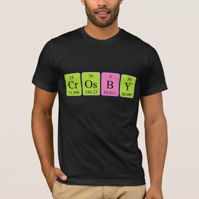 T-shirt Chemise de nom de table périodique Crosby (Devant)