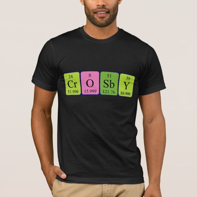 T-shirt Chemise de nom de table périodique Crosby (Devant)