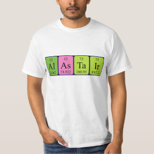 T-shirt Chemise de nom de table périodique d'Alastair