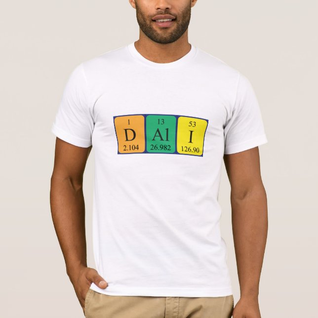 T-shirt Chemise de nom de table périodique Dali (Devant)