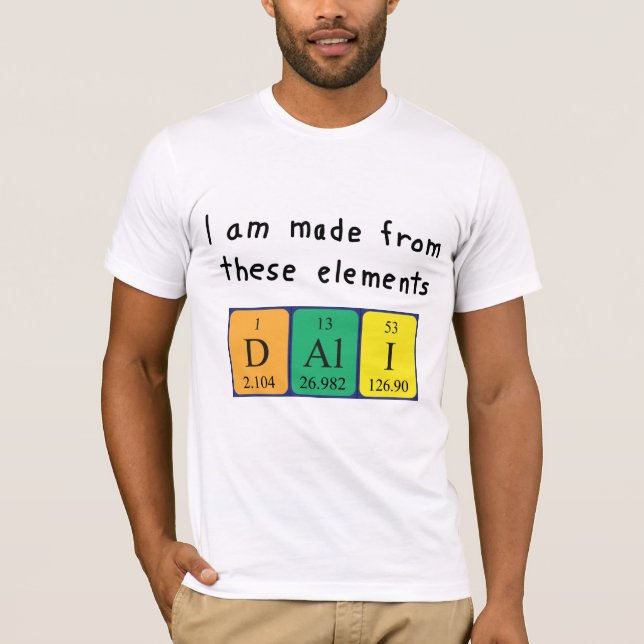 T-shirt Chemise de nom de table périodique Dali (Devant)