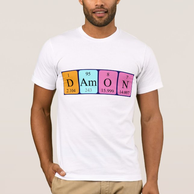 T-shirt Chemise de nom de table périodique Damon (Devant)