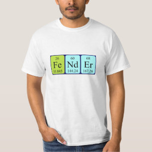 T-shirt Chemise de nom de table périodique d'amortisseur