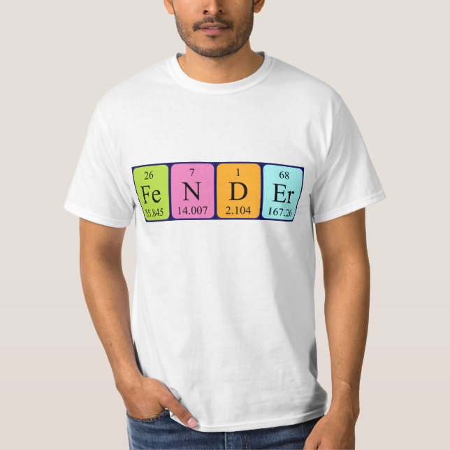 T-shirt Chemise de nom de table périodique d'amortisseur (Devant)