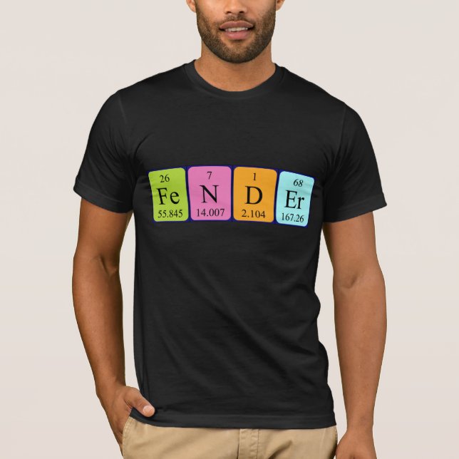 T-shirt Chemise de nom de table périodique d'amortisseur (Devant)