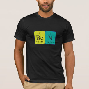 T-shirt Chemise de nom de table périodique de Ben