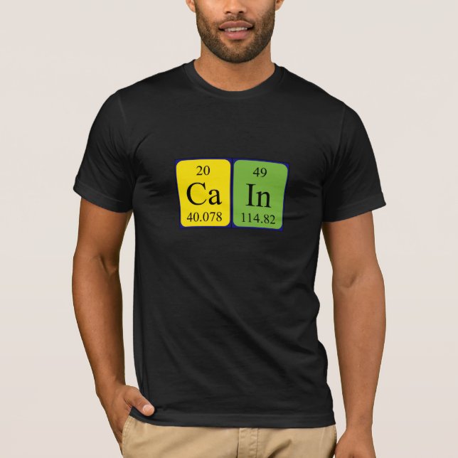 T-shirt Chemise de nom de table périodique de Caïn (Devant)
