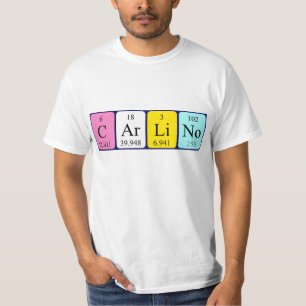 T-shirt Chemise de nom de table périodique de Carlino