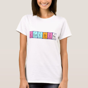 T-shirt Chemise de nom de table périodique de Claudine