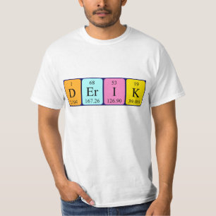 T-shirt Chemise de nom de table périodique de Derik