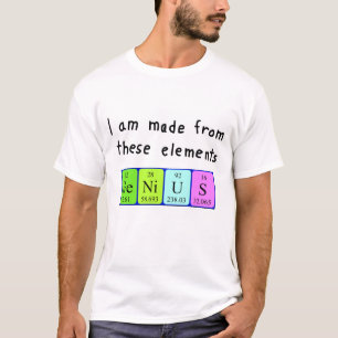 T-shirt Chemise de nom de table périodique de génie