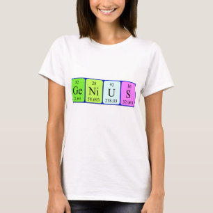 T-shirt Chemise de nom de table périodique de génie