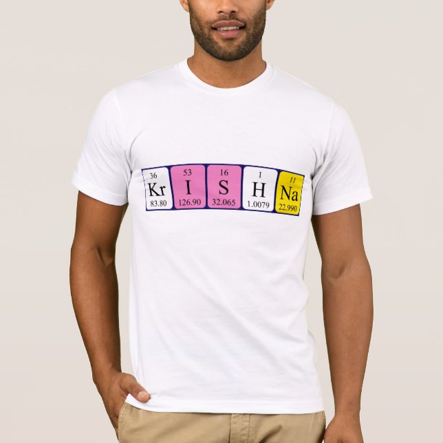 T-shirt Chemise de nom de table périodique de Krishna (Devant)