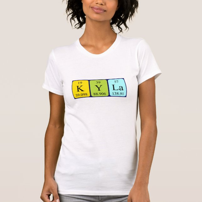 T-shirt Chemise de nom de table périodique de Kyla (Devant)