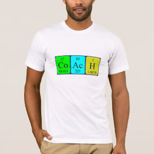 T-shirt Chemise de nom de table périodique de l'entraîneur