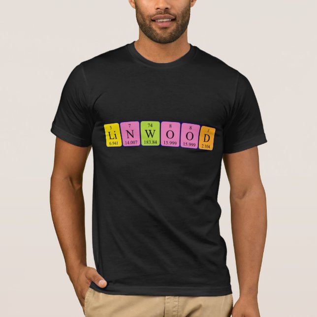 T-shirt Chemise de nom de table périodique de Linwood (Devant)