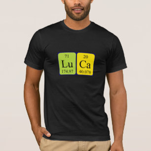 T-shirt Chemise de nom de table périodique de Luca