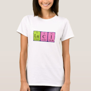 T-shirt Chemise de nom de table périodique de Luci